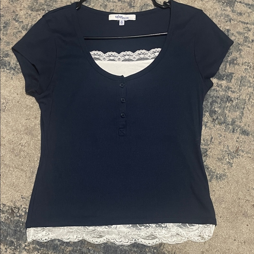 Lace cami and henley top